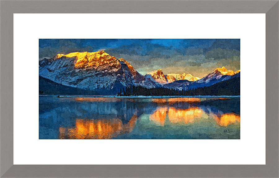 Alpenglow Over Upper Kanananaskis Lake Picture Frame print