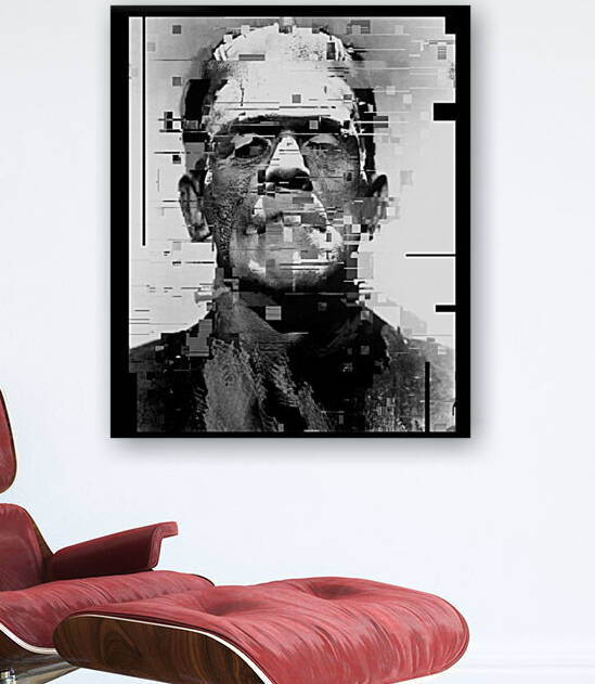 Frankenstein Unique Pixel Abstract Art by Redamber65