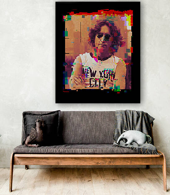 John Lennon Unique Pixel Abstract Art by Redamber65