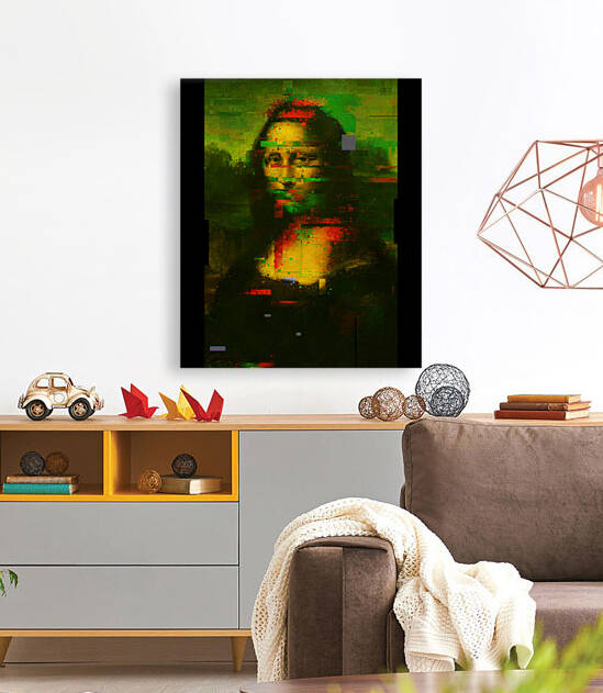 Mona Lisa Unique Pixel Abstract Art by Redamber65