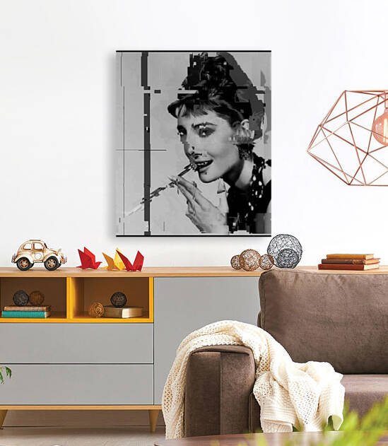 Audrey Hepburn Unique Pixel Abstract Art by Redamber65