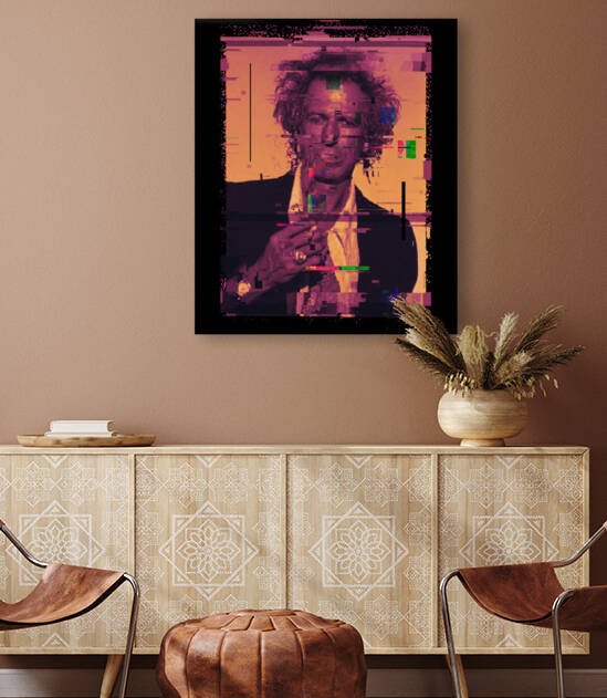 Keith Richards Unique Pixel Abstract Art by Redamber65