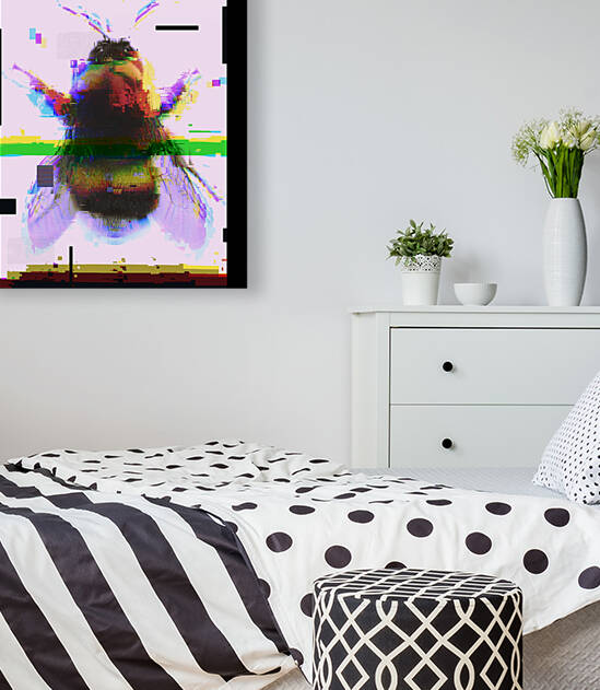 Bumble Bee Unique Pixel Abstract Art by Redamber65