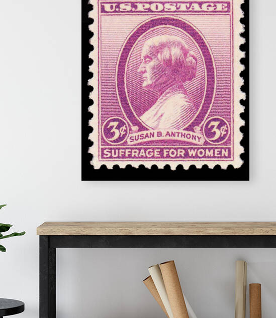 Vintage USA Pink Suffrage For Women Postage Stamp Art by Redamber65