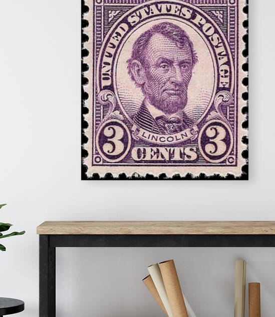 Abraham Lincoln Vintage USA Postage Stamp Art by Redamber65