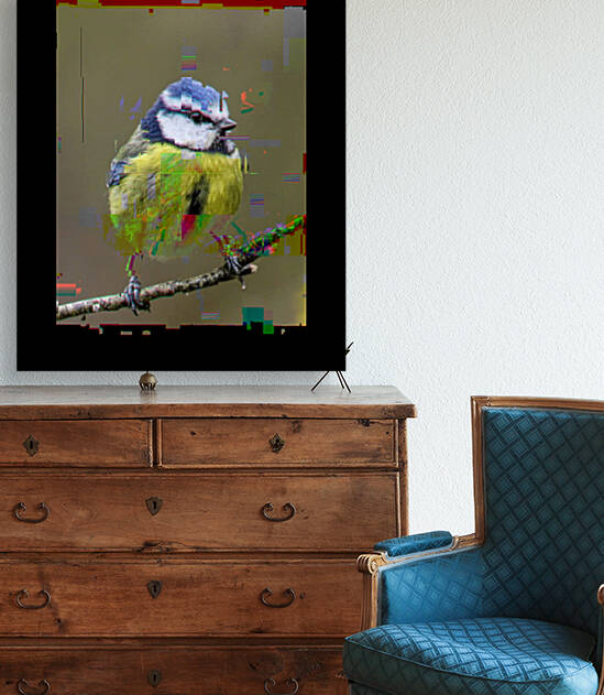 Blue Tit Pixelated Original Art by Redamber65