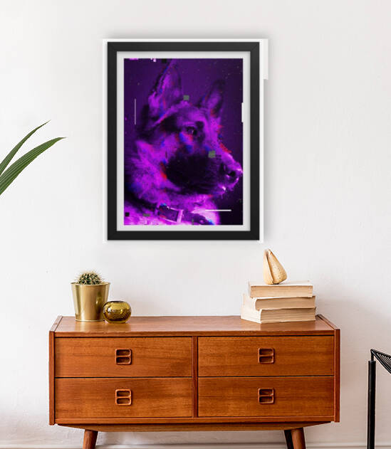 German Shepherd Unique Abstract Art by Redamber65