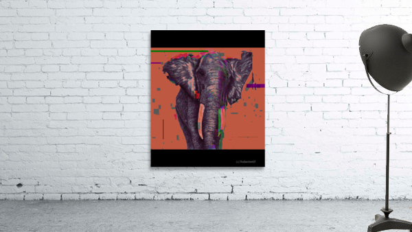Elephant Pixelated Noir Wall Preview