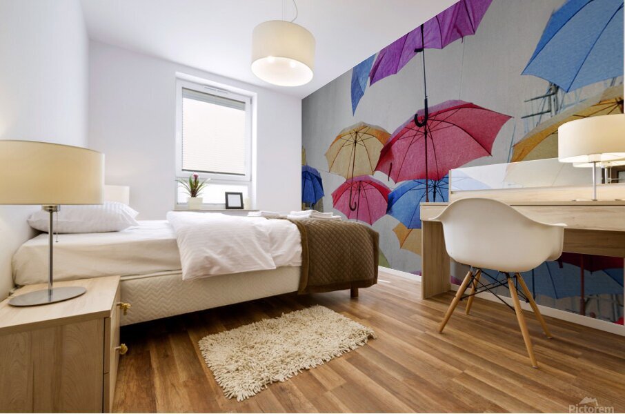 Umbrellas Mural print