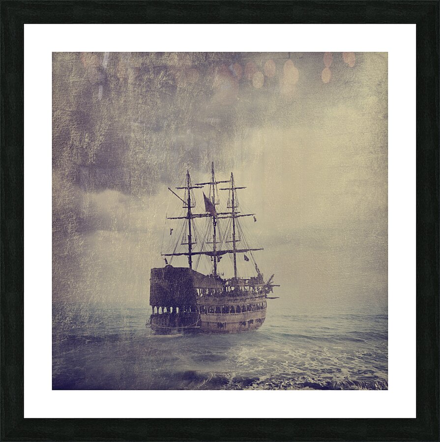Old Pirate Ship Picture Frame print