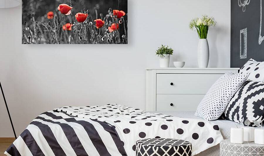 Artistic image of red poppies in field. by Jelena Jovanovic Fine Art