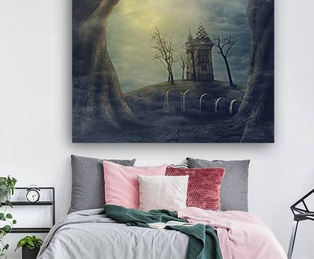 Halloween hunted house landscape by Jelena Jovanovic Fine Art
