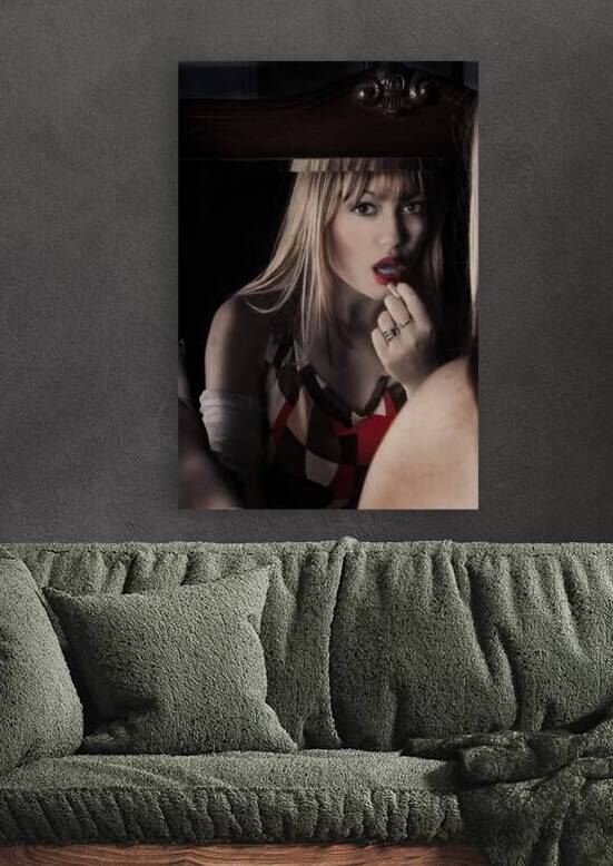 Seductive woman putting in front of mirror by Jelena Jovanovic Fine Art