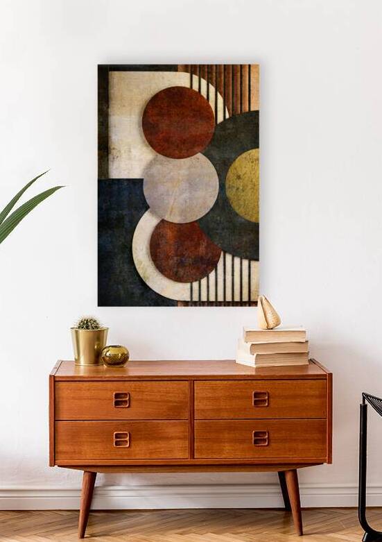 Abstract geometry art in earthy tones. Japandi style 003 by Jelena Jovanovic Fine Art