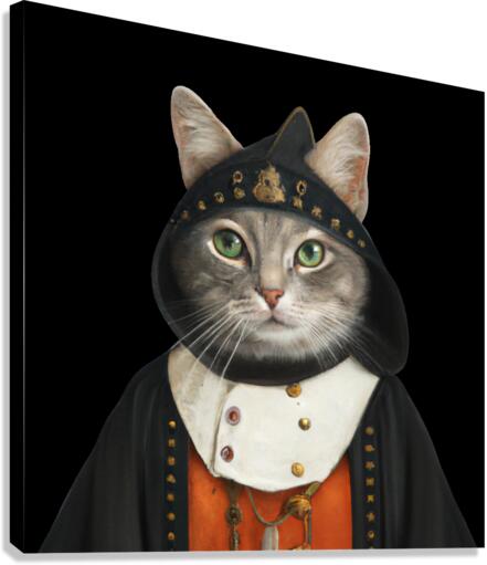 Gato com roupa medieval Canvas Print