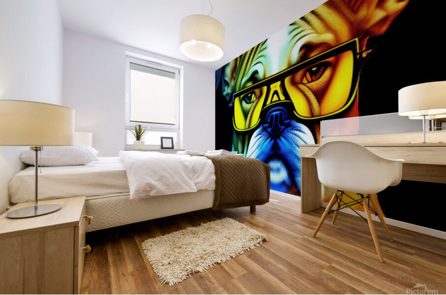 Cachorro com oculos Mural print