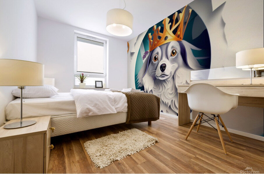 Cachorro de coroa Mural print