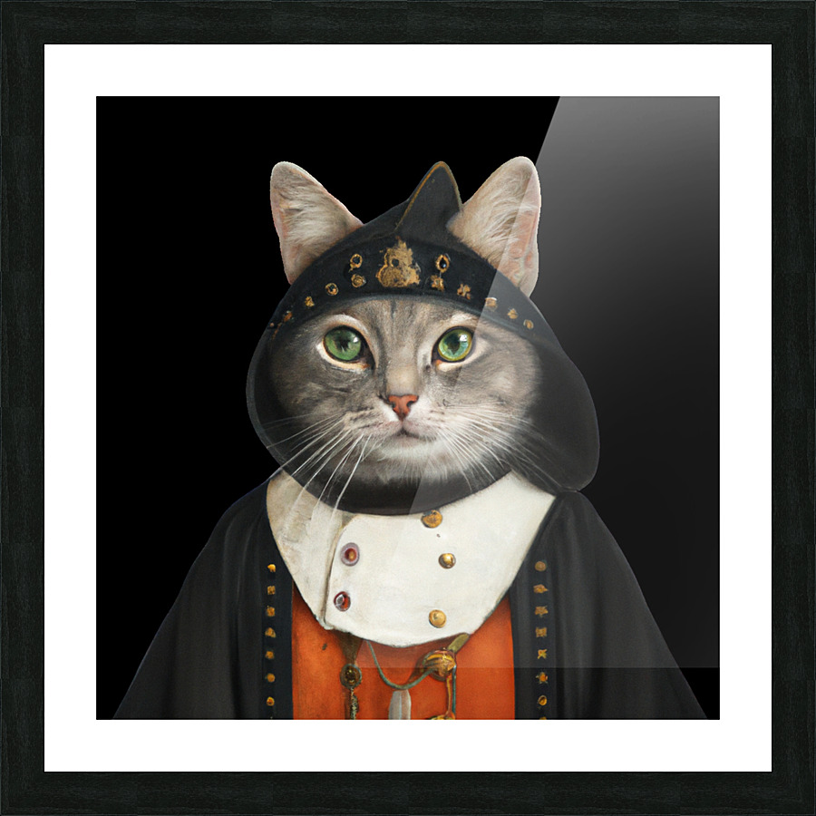 Gato com roupa medieval Picture Frame print