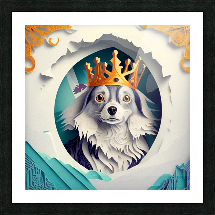 Cachorro de coroa Picture Frame print