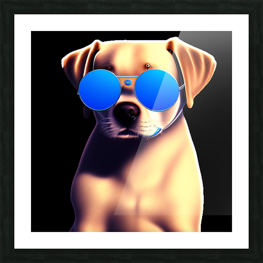 Cachorro com oculos azul2 Picture Frame print