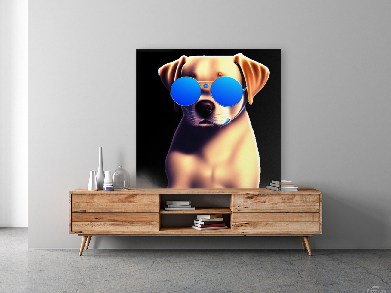 Cachorro com oculos azul2 Reproduction
