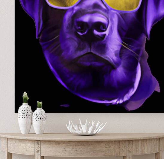 Cachorro roxo com oculos amarelo by Sonia Ribeiro
