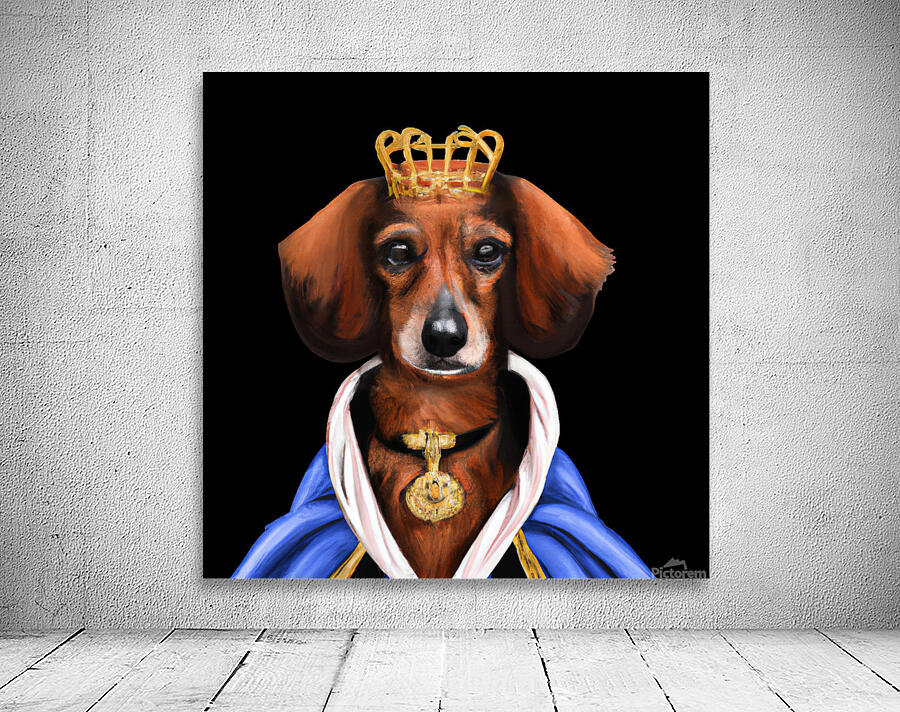 Cachorro com roupa medieval e coroa Wall Preview