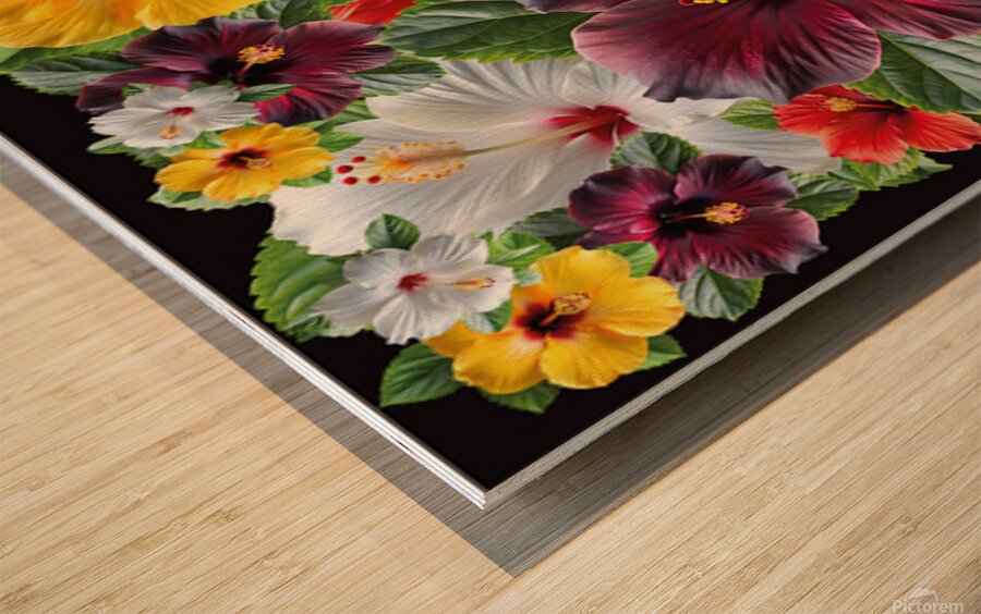les fleures Wood print