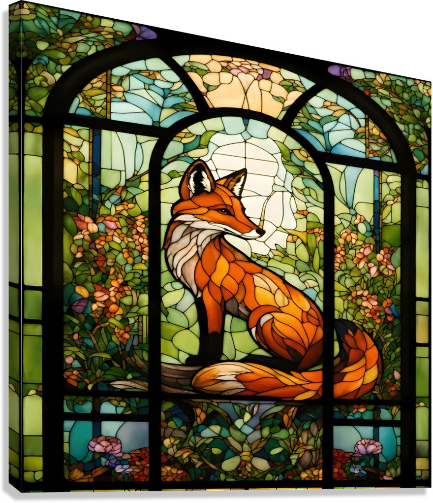 Fox and Flowers Canvas Print
