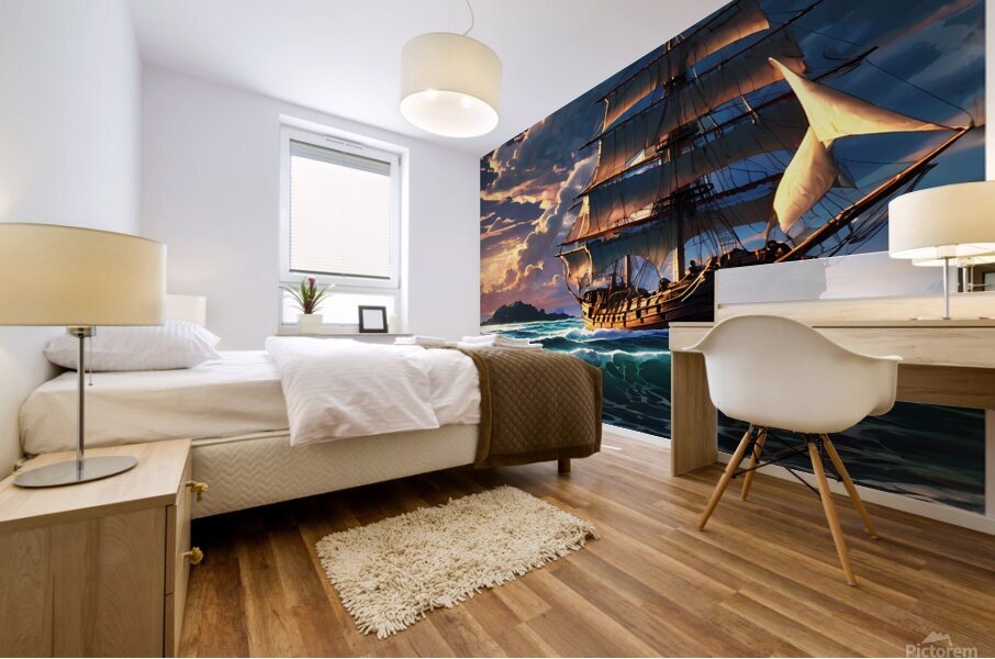 Sunset Sail Mural print