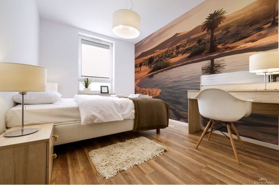 Oasis at Sunset Mural print