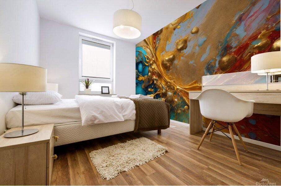 Golden Currents Mural print