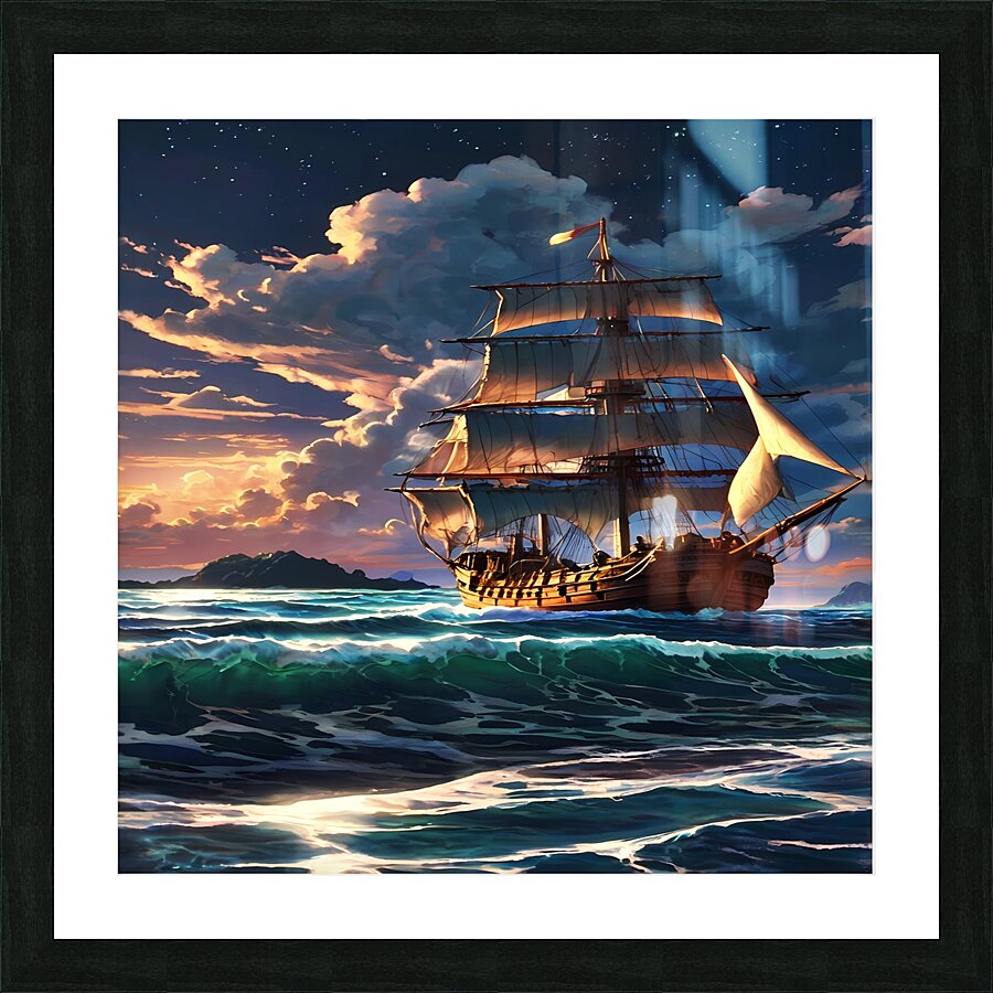 Sunset Sail Picture Frame print