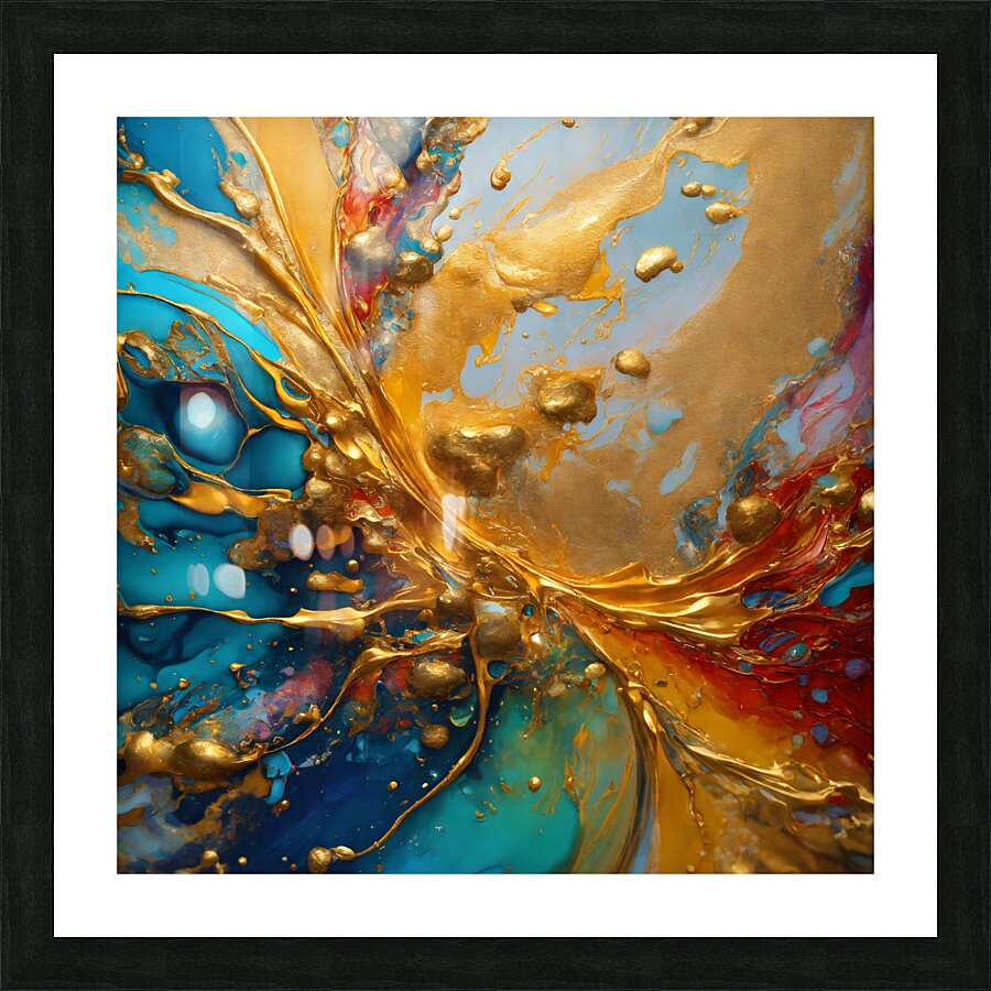 Golden Currents Picture Frame print