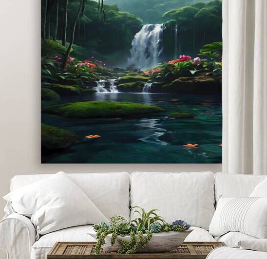 Lush Rainforest Waterfall by MUST MOFASA