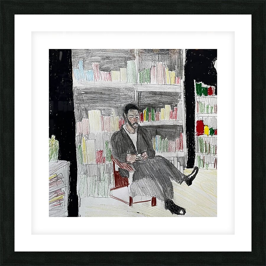 the library Picture Frame print