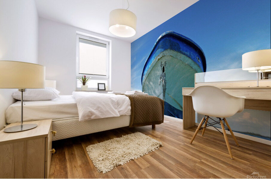 Blue Tin Boat Mural print