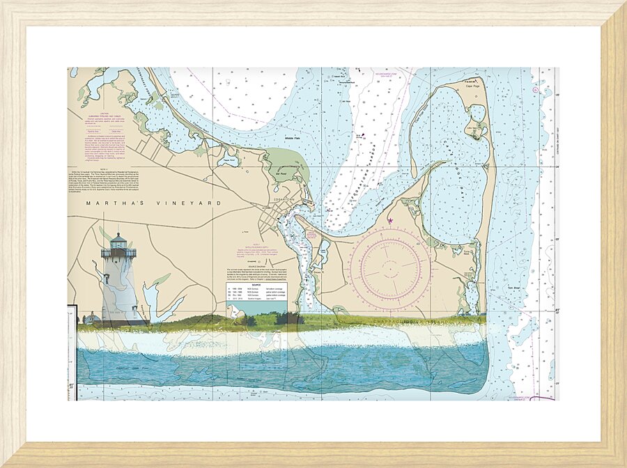 Edgartown MA Lighthouse Picture Frame print