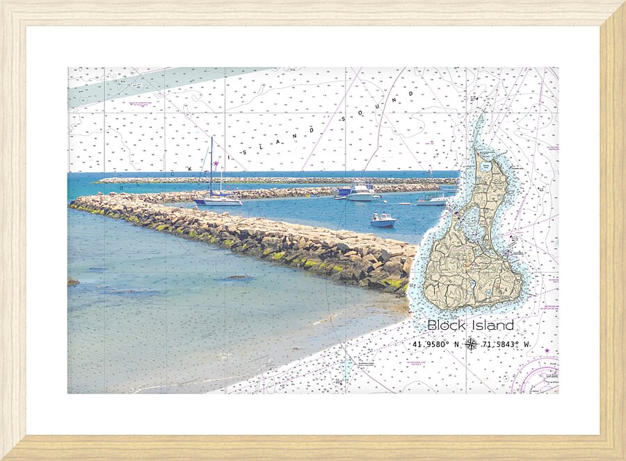 Block Island Jetty Picture Frame print