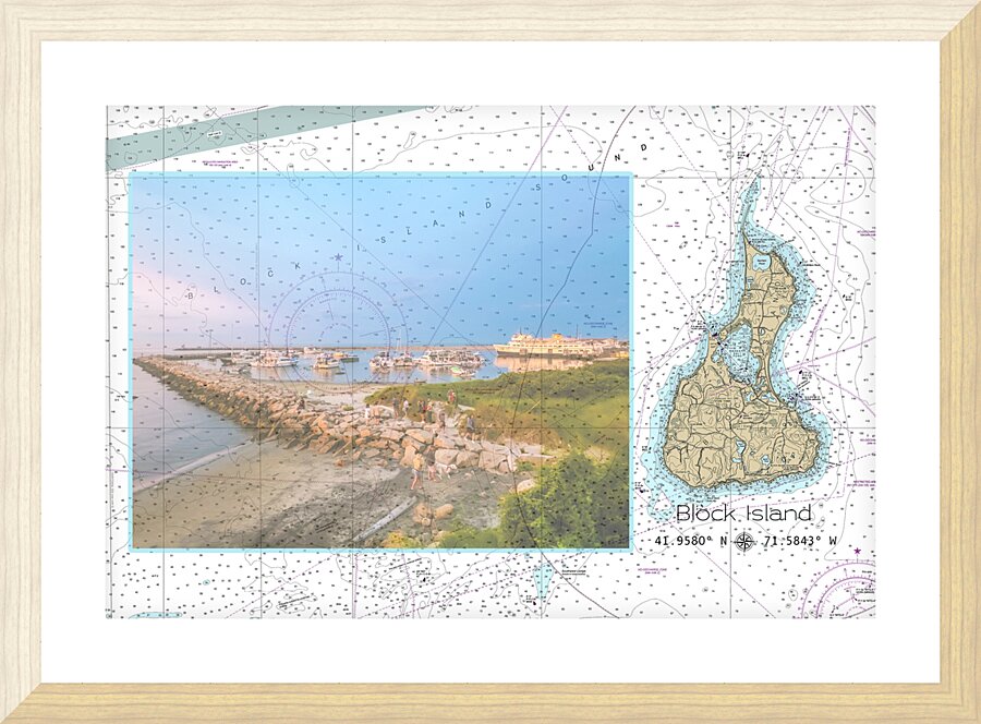 Block Island Harbor Picture Frame print