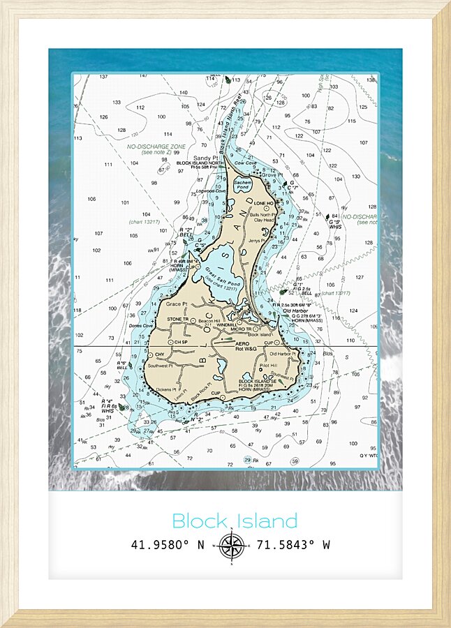 Block Island RI Picture Frame print