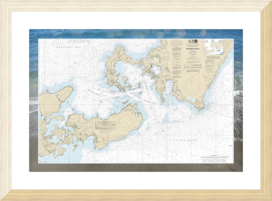 Woods Hole Map Picture Frame print