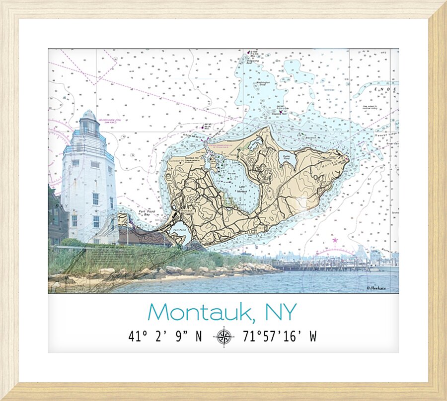 MONTAUK NY Picture Frame print