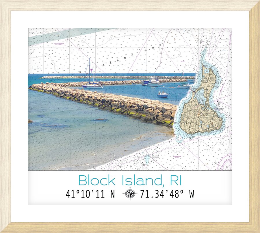Block Island Jetty Picture Frame print
