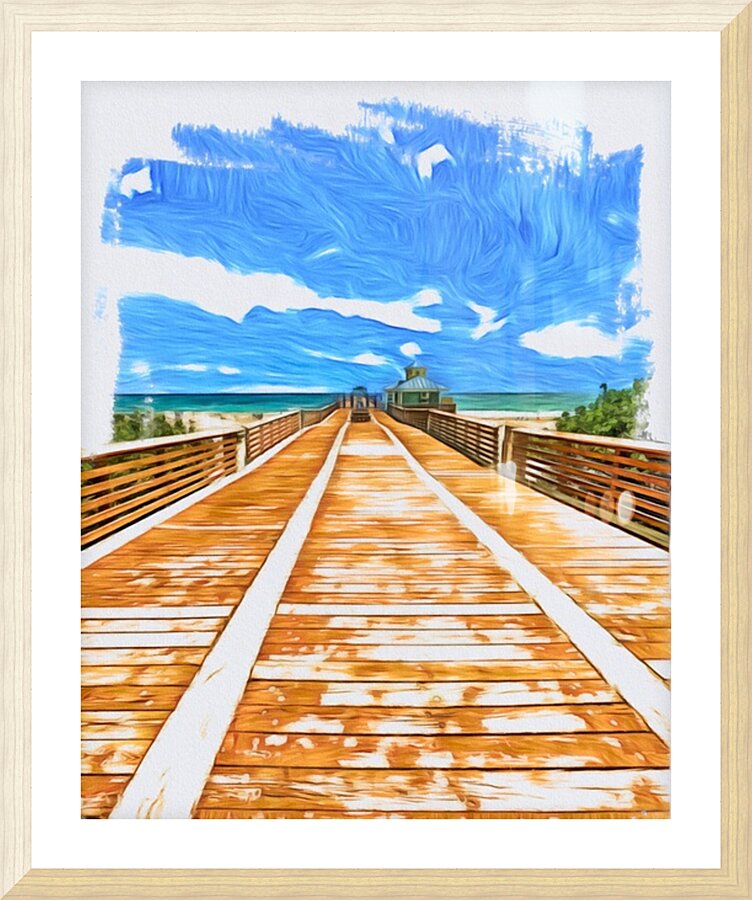 Beach Access Juno Pier Picture Frame print