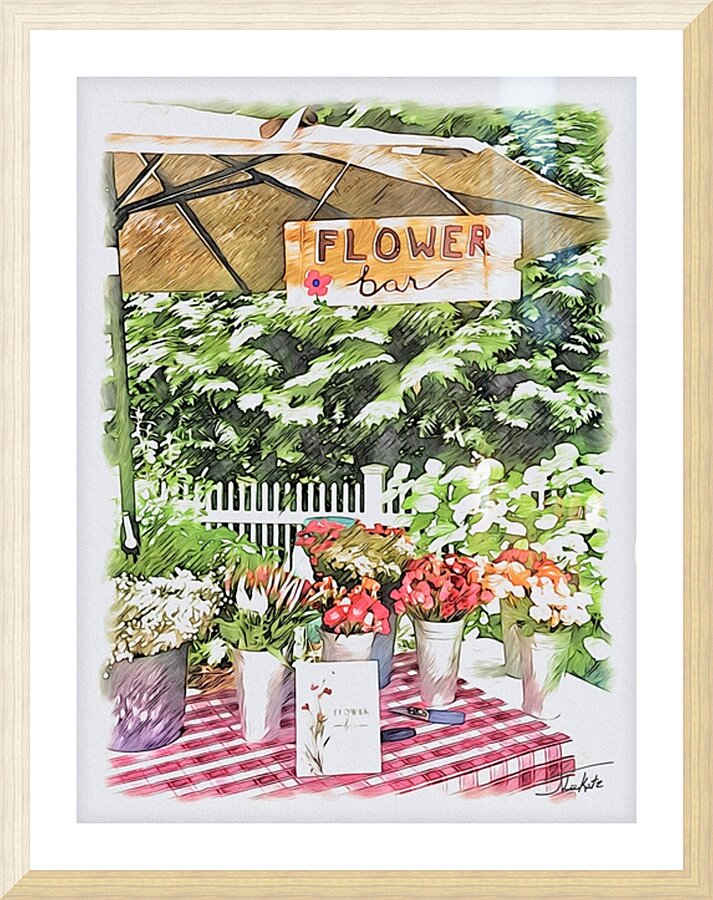 Flower Bar 3 Picture Frame print