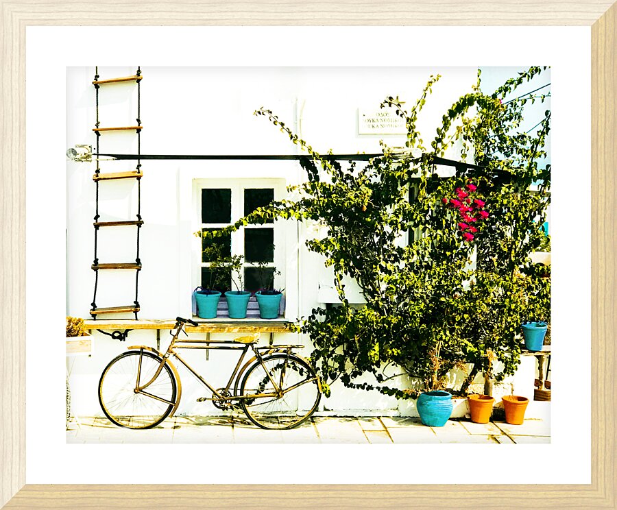 OiaGreeceBike Picture Frame print