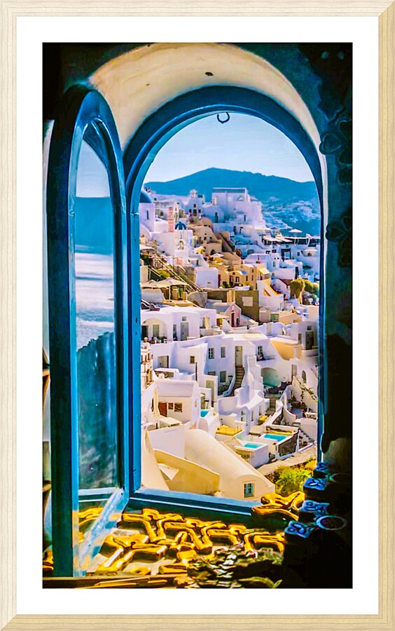 Oia Greece Window Picture Frame print