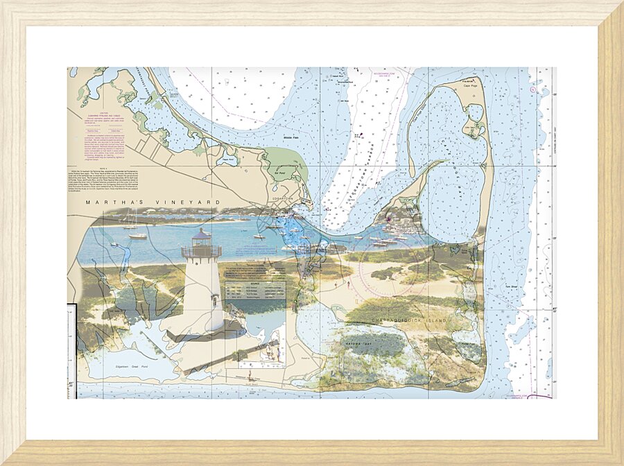 Edgartown LightHouse Drone Picture Frame print