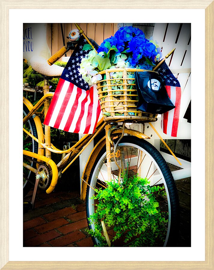 Patriotic Bicycle Picture Frame print